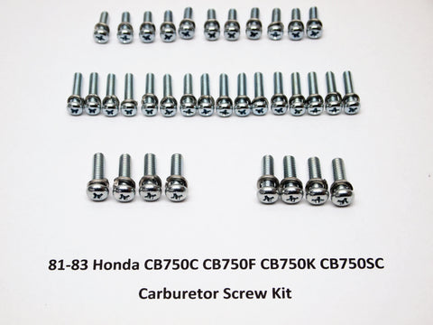 81-83 Honda CB750C CB750F CB750K CB750SC Carburetor Screw Kit