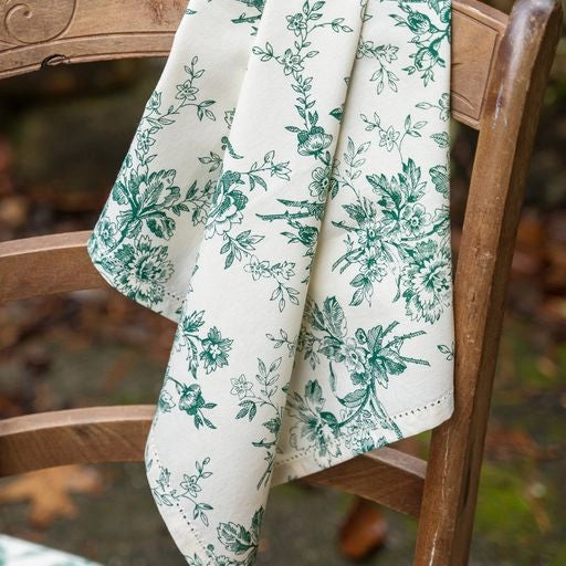 Toile Fabric-Blue Flowers - Farmhouse Wares