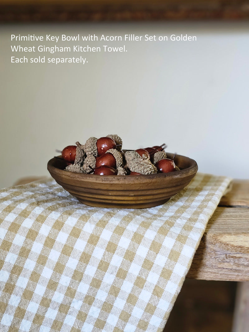 Golden Wheat Gingham Kitchen Towel Set - Farmhouse Wares