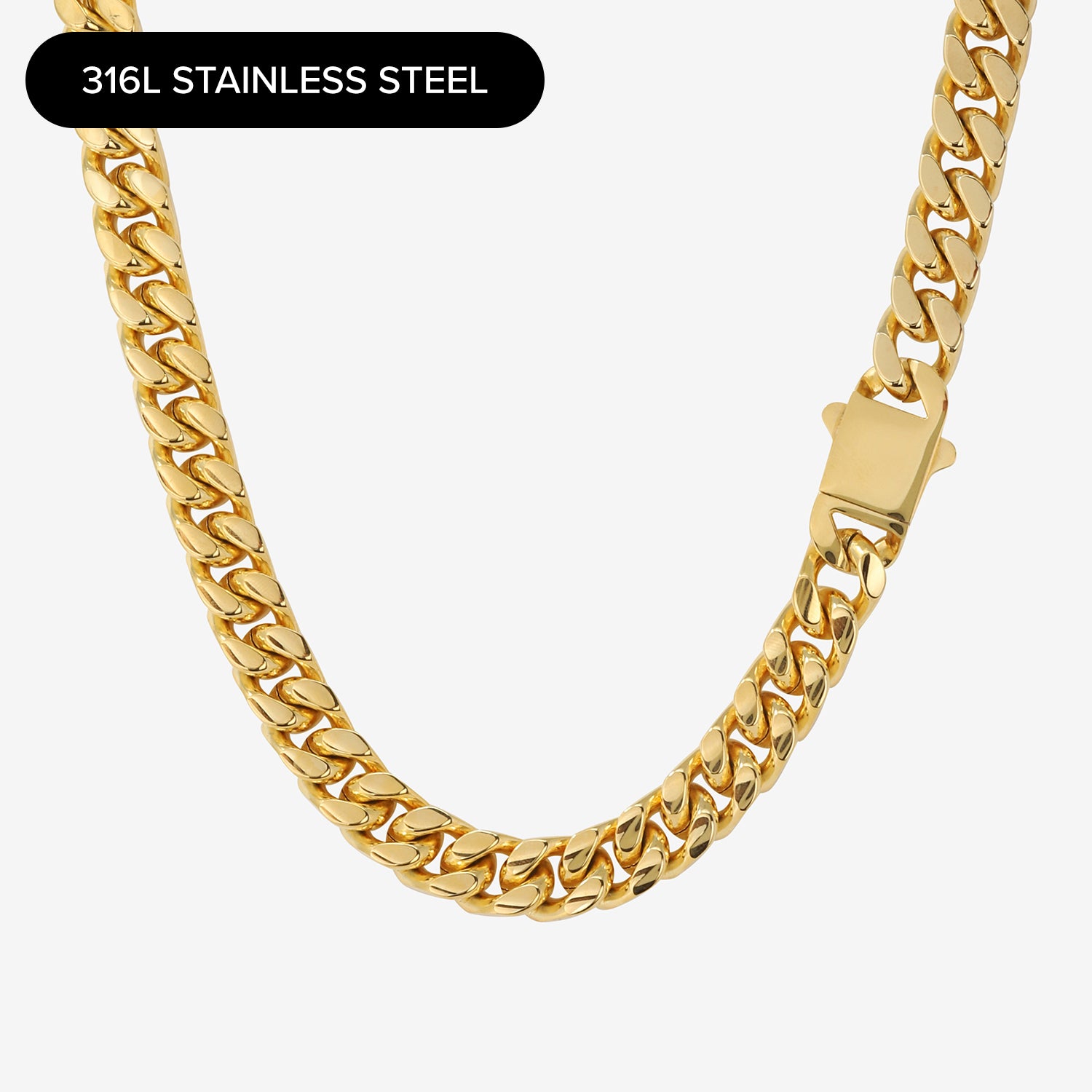 12mm Cuban Link Chain, Thick Cuban Stainless Steel Gold Chain 18to 24 Cuban Link Chain, Gold Miami Cuban Link Chain, Hefty Link Chain