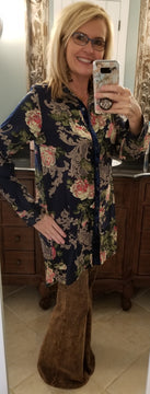 Valerie Navy Floral Tunic