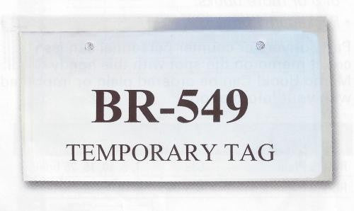 temporary tag covers