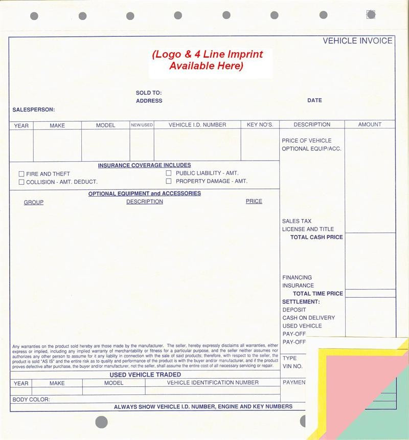 car sale invoice