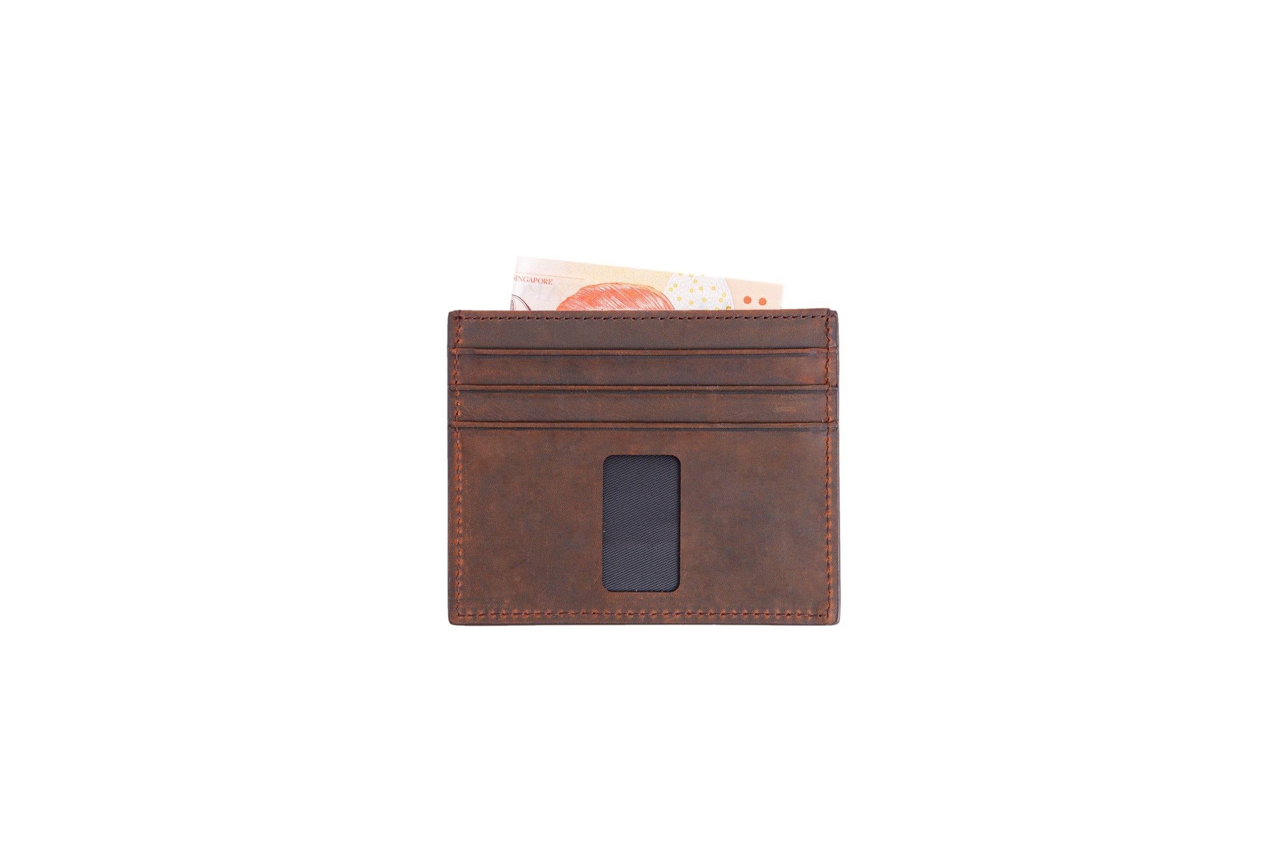 Seattle Distressed Leather Compact Wallet - PalePink– Vicenzo Leather