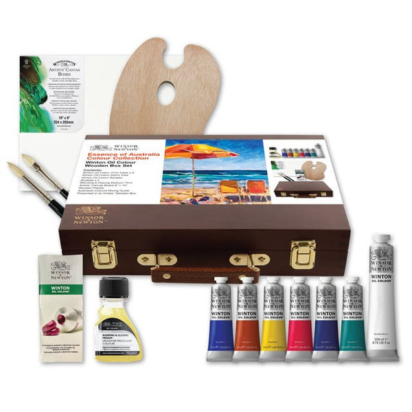 Winsor & Newton Cotman Brush Heritage Wooden Box Gift Set