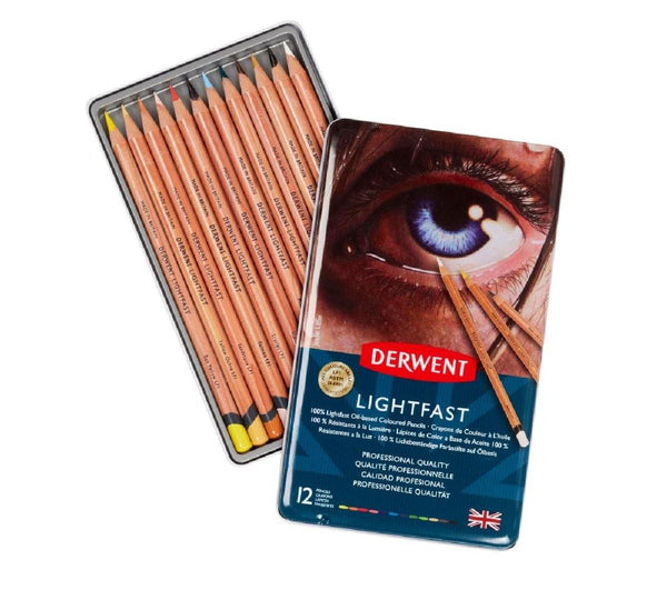 Derwent Lightfast Colored Pencils with Wooden Box, 48-Piece Set (2305692)