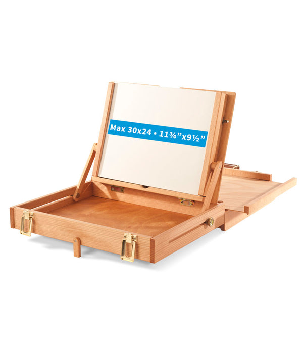 Premium Beech Wood Artist Storage Box - Compartments, Drawer - High-Quality