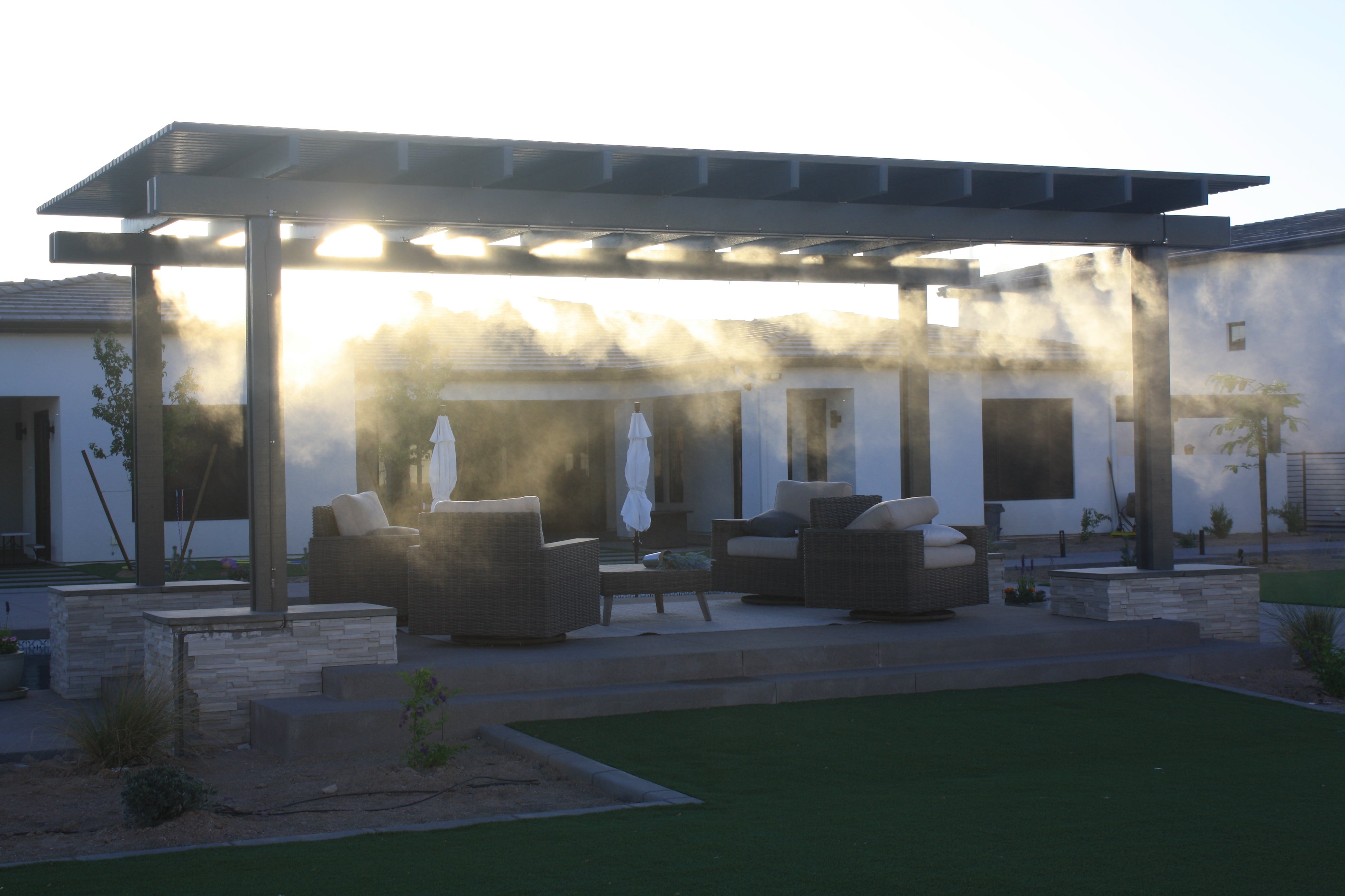 Patio with Misting system in Arizona