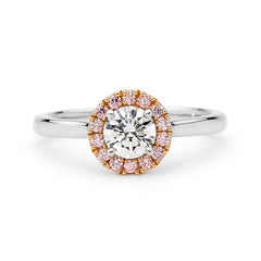 Pink Diamond Halo Ring