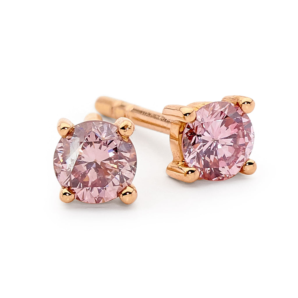 Pink Diamond Stud Earrings – Linneys Jewellery