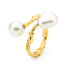 Freeform Keshi Pearl Twist Ring