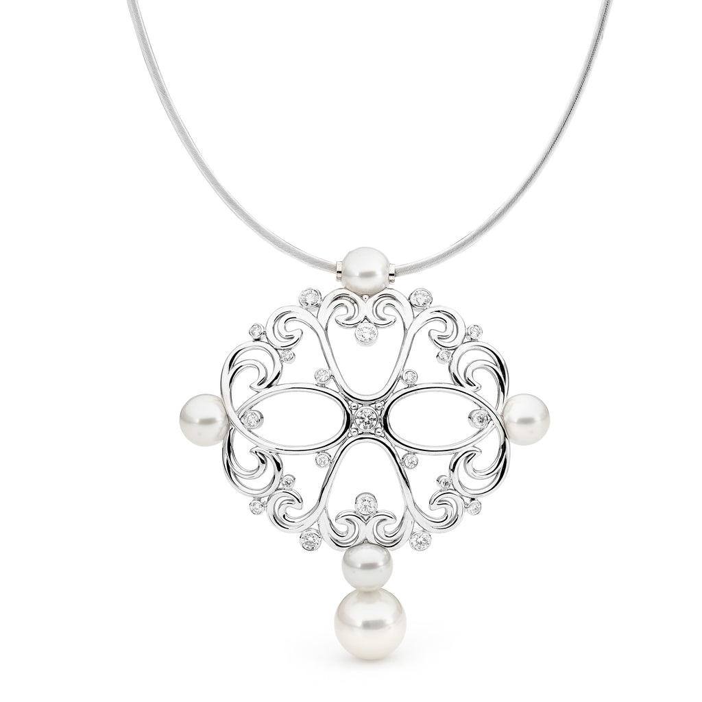 Unique Pearl & Diamond Pendant – Linneys Jewellery