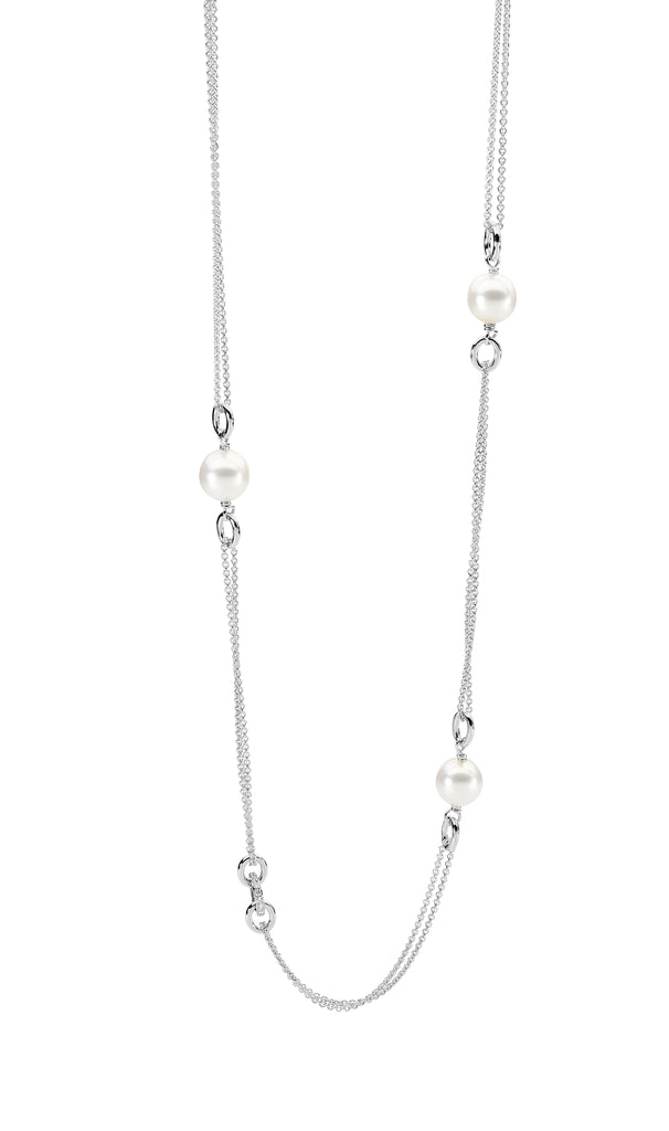 Offset Pearl and Diamond Necklace – Linneys Jewellery