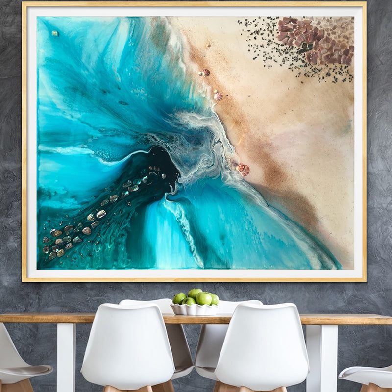 Abstract shoreline. Rise Above Ocean Seascape. Art Print Antuanelle 1 Limited Edition