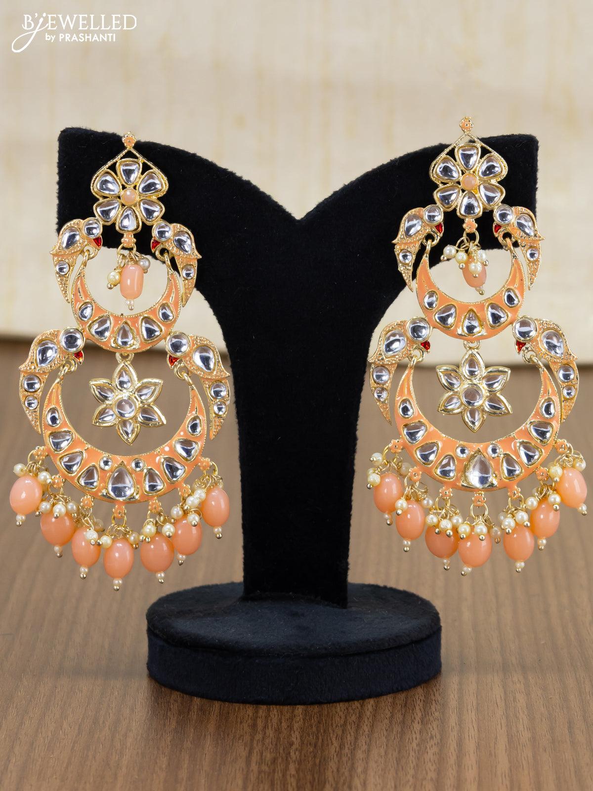 92.5 Silver Gold Polished Earring - Sanjay Jewellers