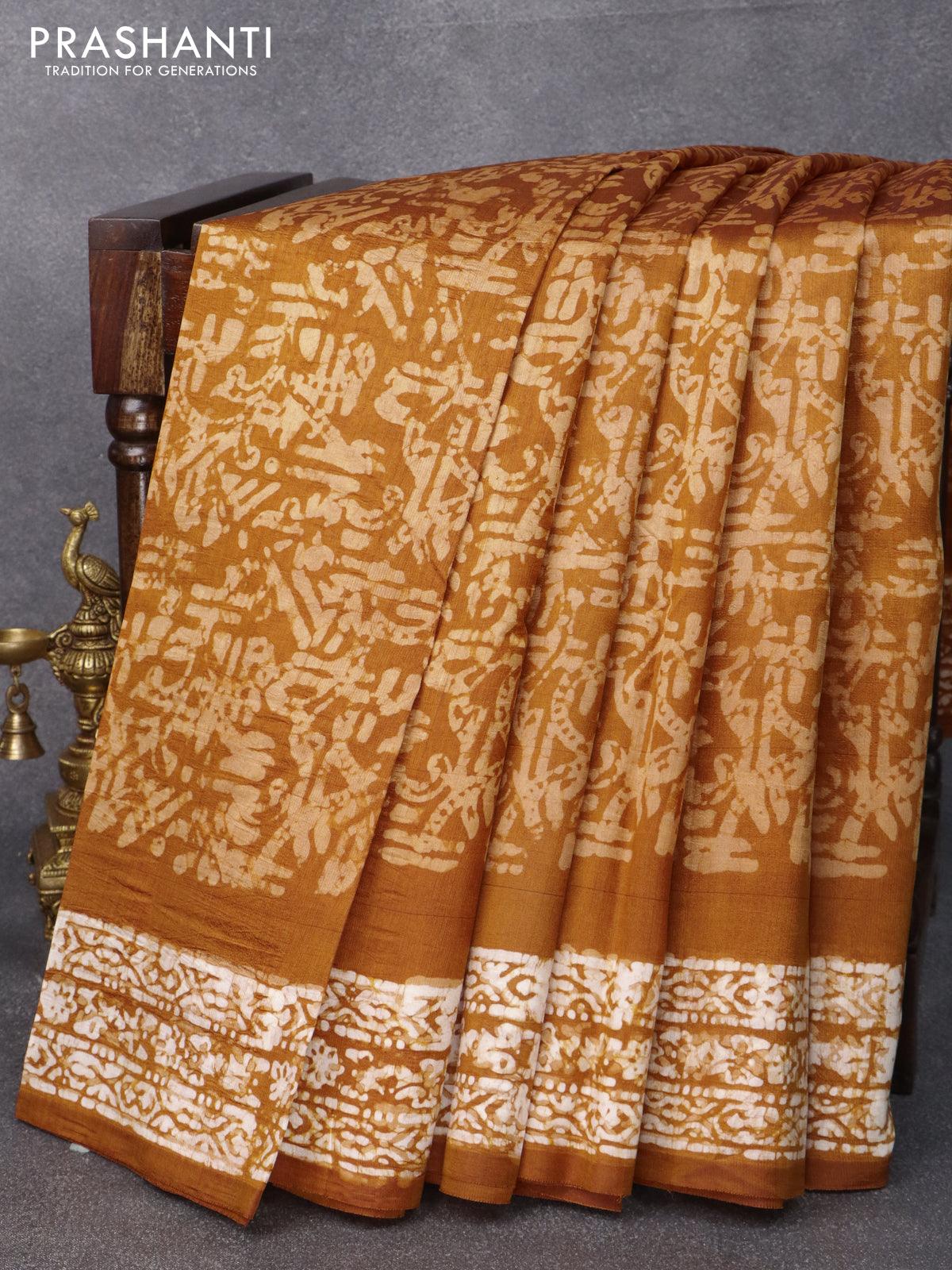 All Kota Silk Saree Batik Print – Indiehaat.com