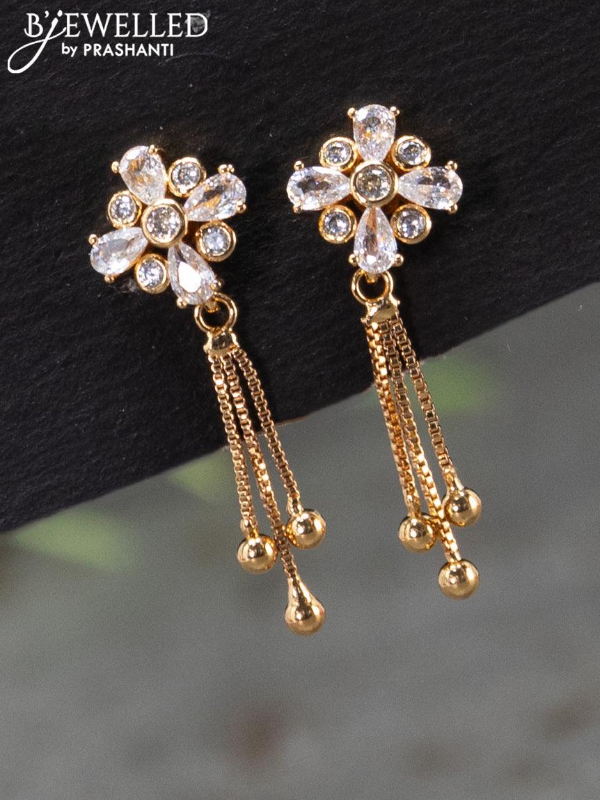 Admier Gold Plated Brass Rose Design cutwork small and cute Hoop Bali  Fashion Earrings for Girls Women