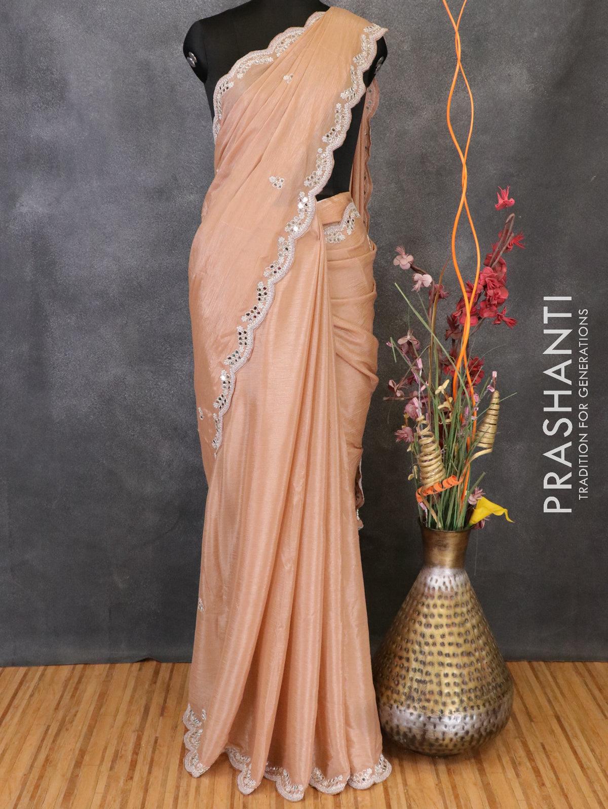 Buy Trditional Saree Soft Net With Ultra Satin Inner Soft Net Material  Embellished Sari Embroidery Work and Sequins Work Border Saree Sari Online  in India - Etsy