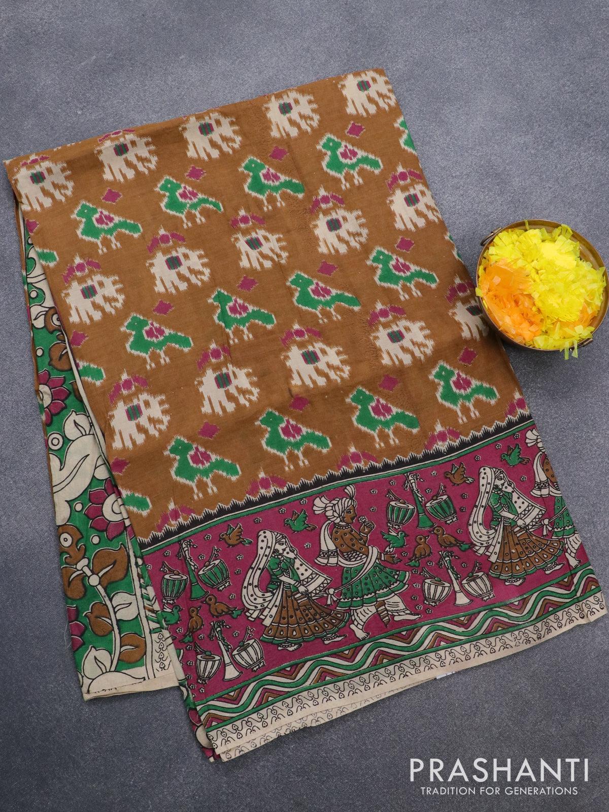 Kalamkari Cotton Sarees by Prashanti | 08 April 2022 | Shop online @  https://www.prashantisarees.com/collections/kalamkari-cotton-sarees  Kalamkari is one of the oldest methods of painting or printing... | By  Prashanti | Hello all, welcome