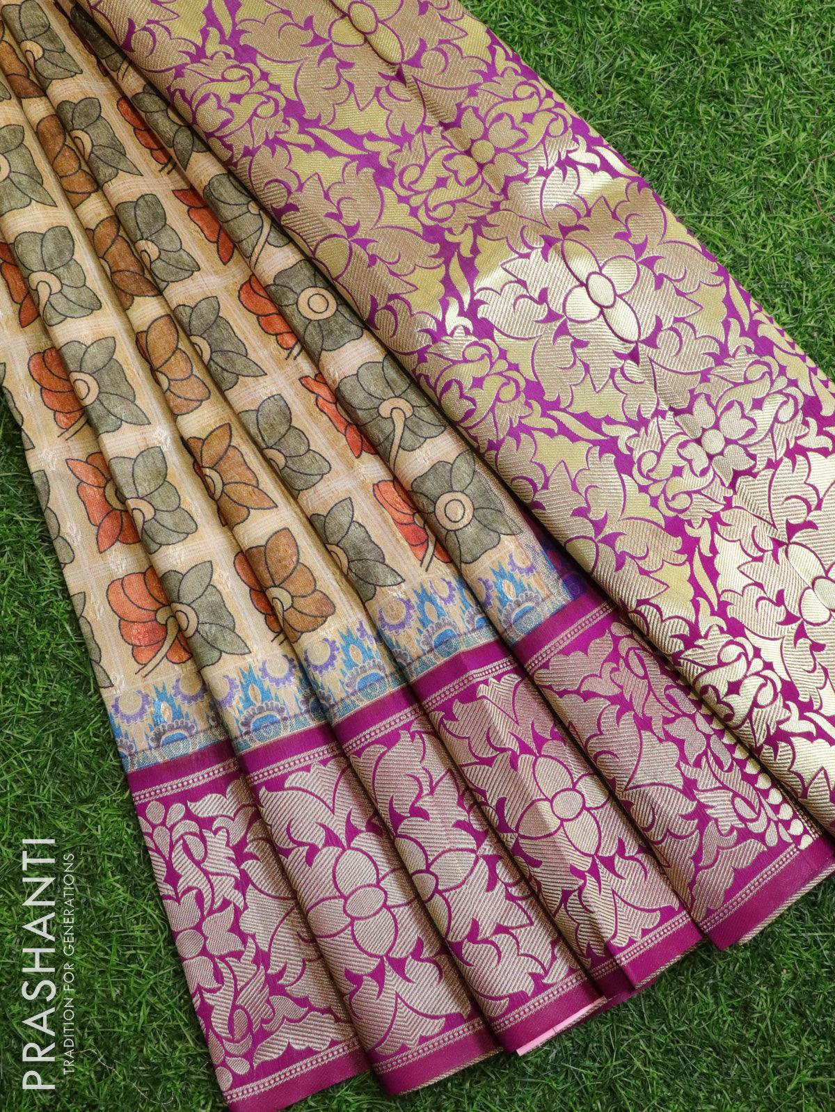 Beautiful Tan Malai Silk Saree | Saree, Designer silk sarees, Fashion