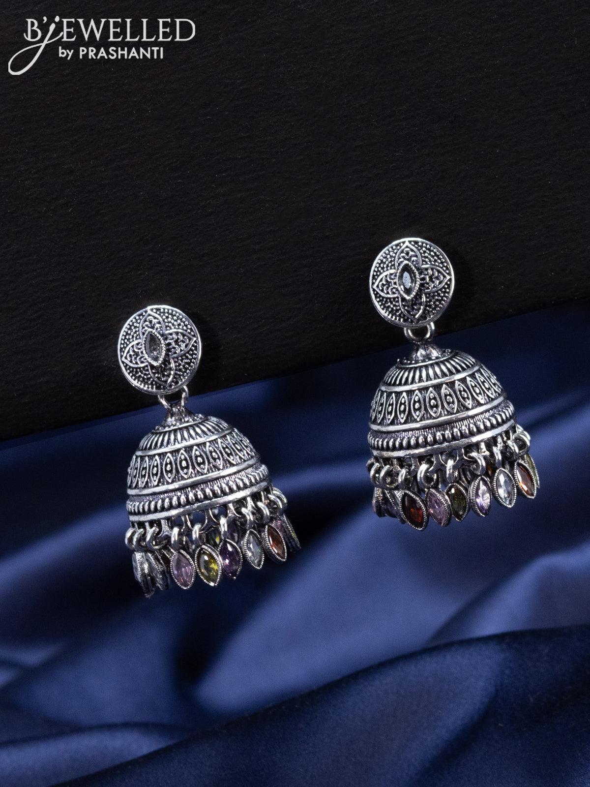 Buy Siver-Toned & Black Earrings for Women by Chui Mui Online | Ajio.com