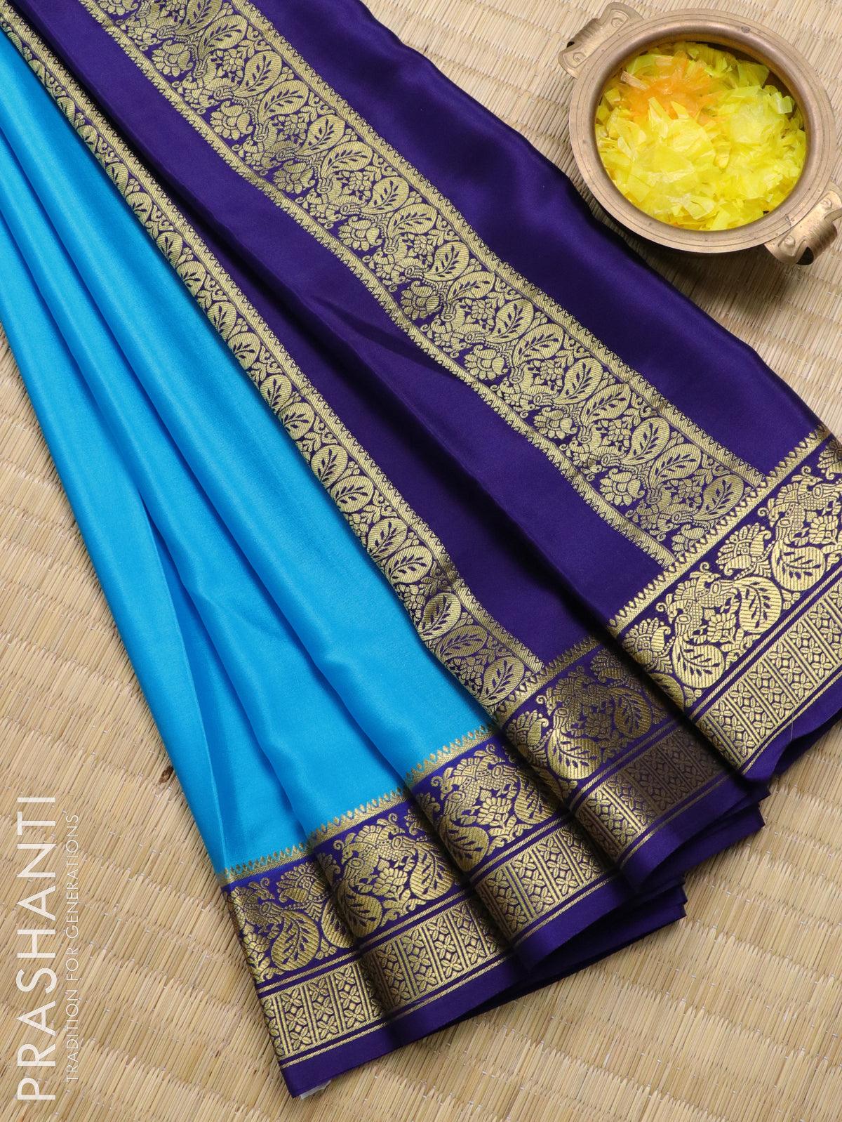 Teal Blue 5.6 Meter Long Washable Party Wear Plain Soft Satin Silk Saree  For Ladies at Best Price in Delhi | Malhotra Saree Emporium