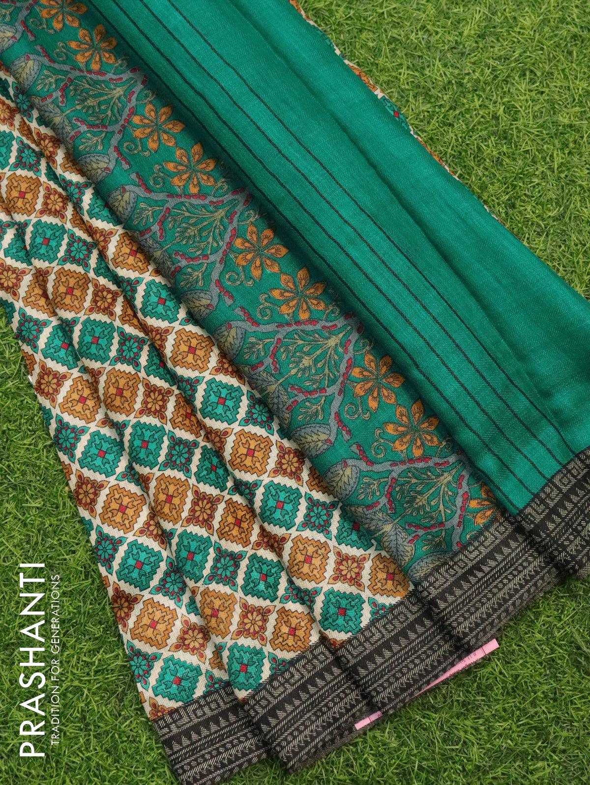 Cream color body with Ganga(Green) Jamuna(Pink)border #kanchipuramsarees  with Pink color Pallu and bl… | Cotton saree designs, Kanjivaram sarees  silk, Elegant saree