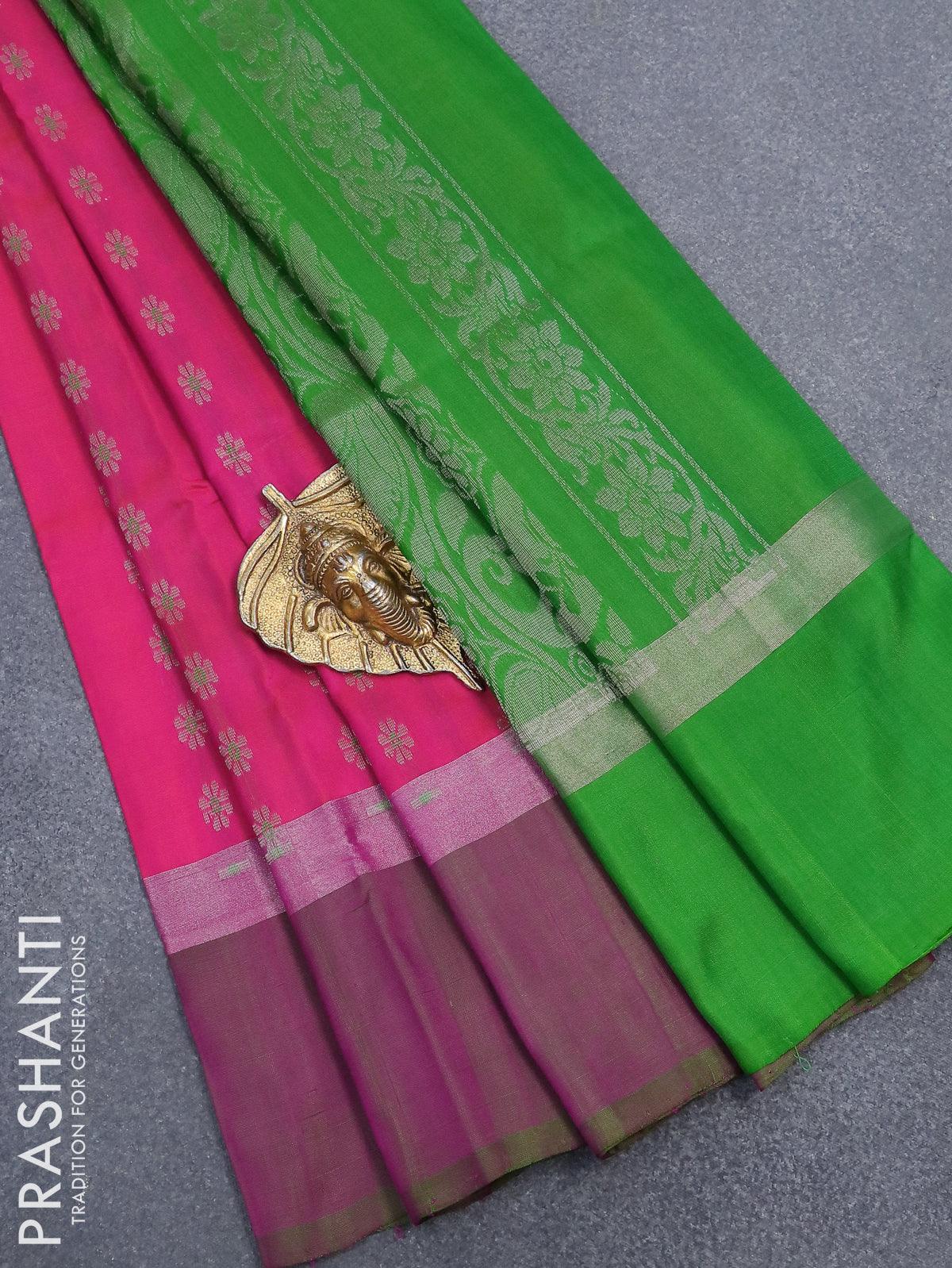 Dark Pink Silk Saree | Leemboodi