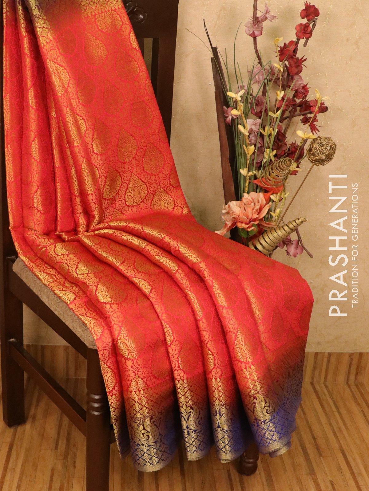 Red Bandhani on Crepe Saree with Mirror Work – Naina Jain