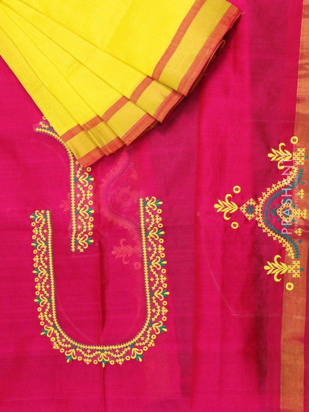 Parrot Green With Pink Border Silk Traditional Saree – paanericlothing