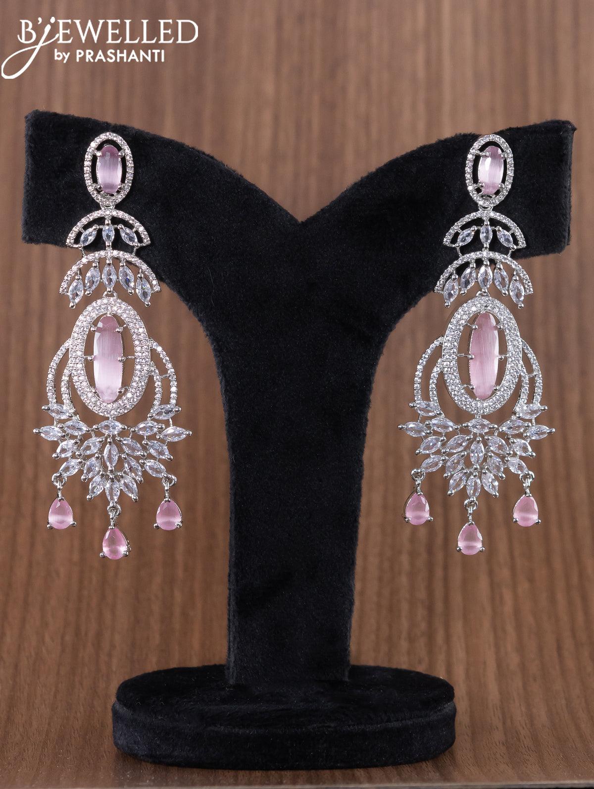 Baby Pink Nashira Meenakari Jhumka Earrings – Romikas