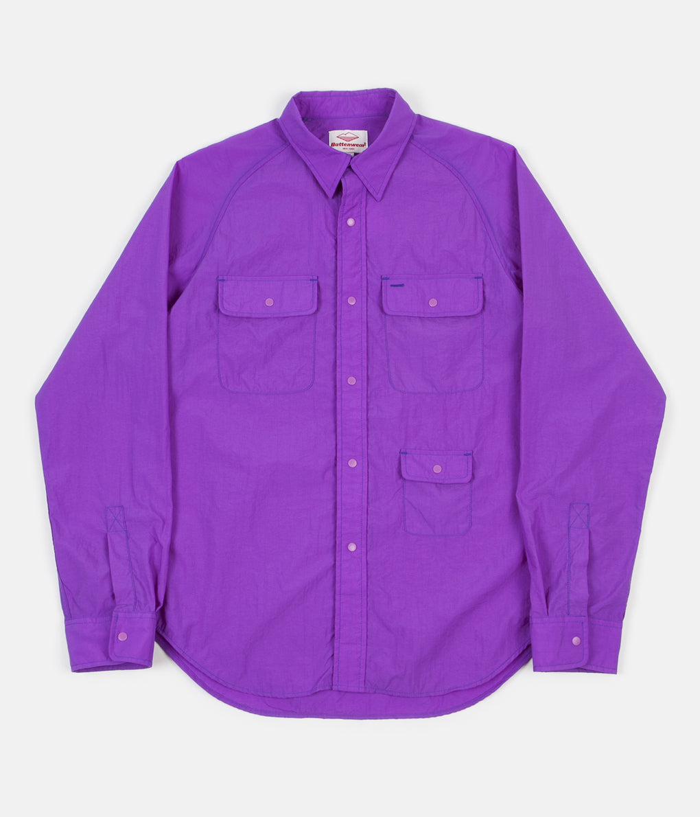 Battenwear Long Sleeve Camp Shirt - Purple | Always in Colour