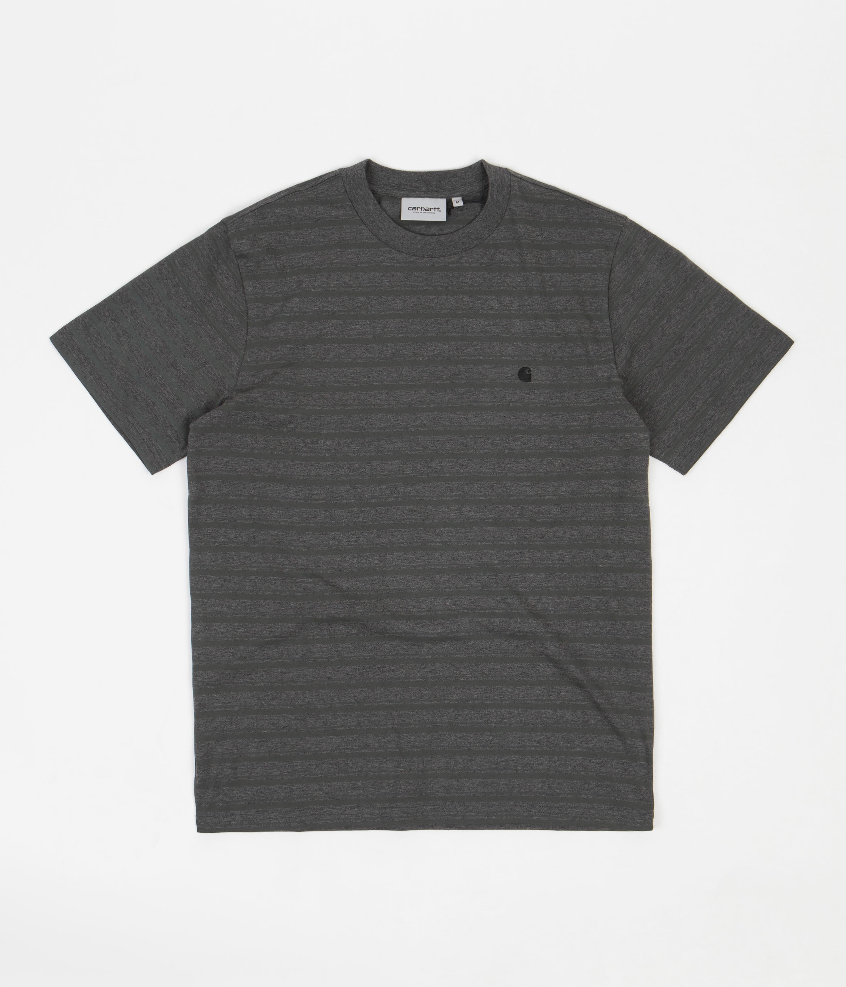 Carhartt Gleeson Stripe T-Shirt - Hemlock Green / Stormcloud Heather