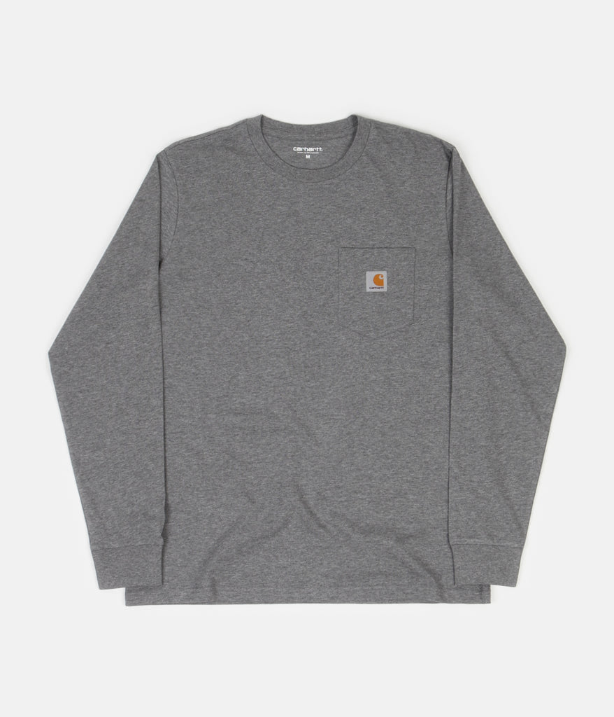 Carhartt Long Sleeve Pocket T-Shirt - Dark Grey Heather | Always in Colour