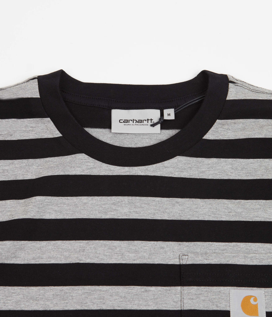 Carhartt Merrick Pocket T-Shirt - Merrick Stripe / Black / Grey Heathe ...