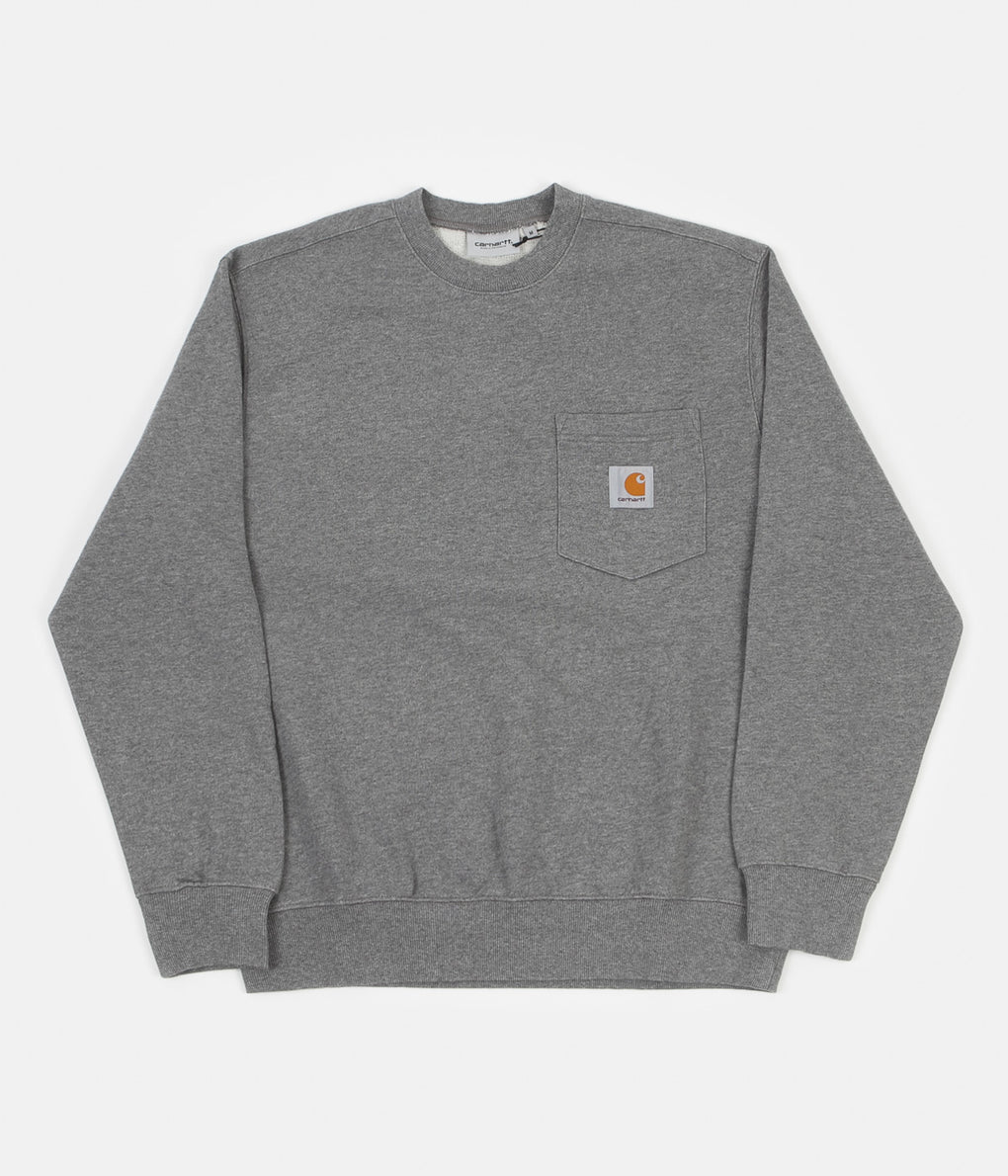 Carhartt Pocket Crewneck Sweatshirt - Dark Grey Heather | Always in Colour