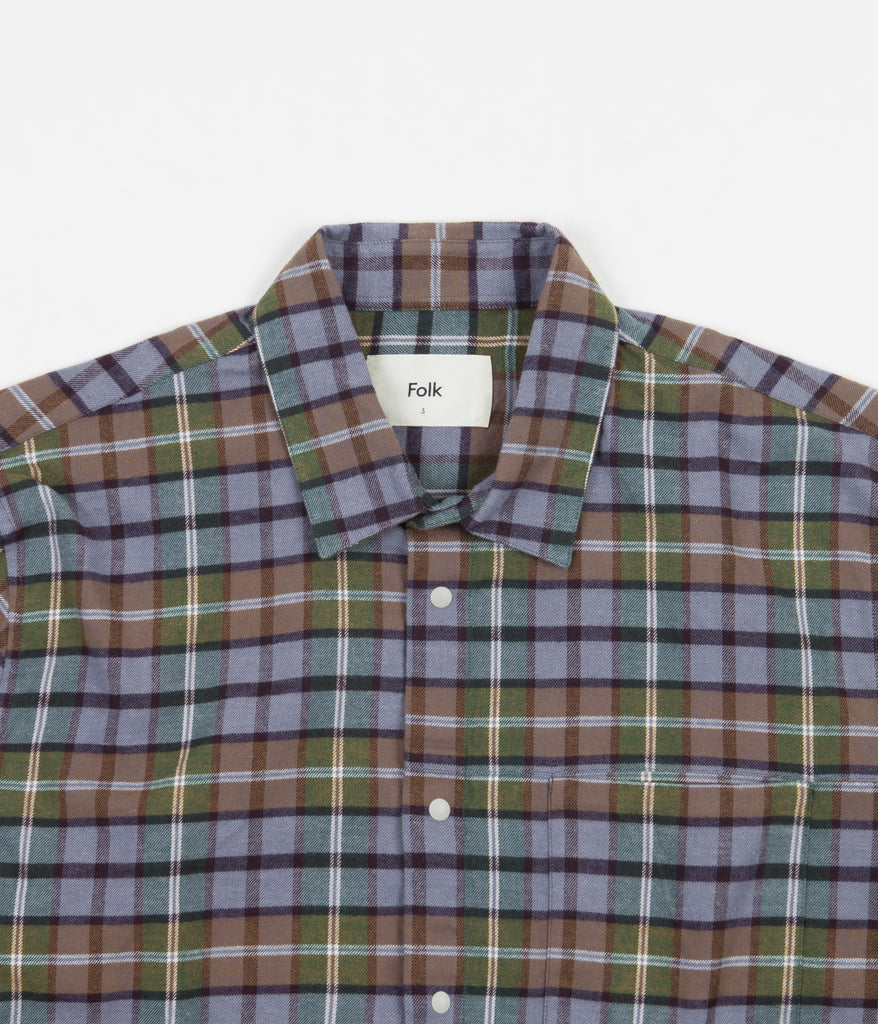 Folk Clean Cuff Shirt - Thistle Flannel Check | Always in Colour