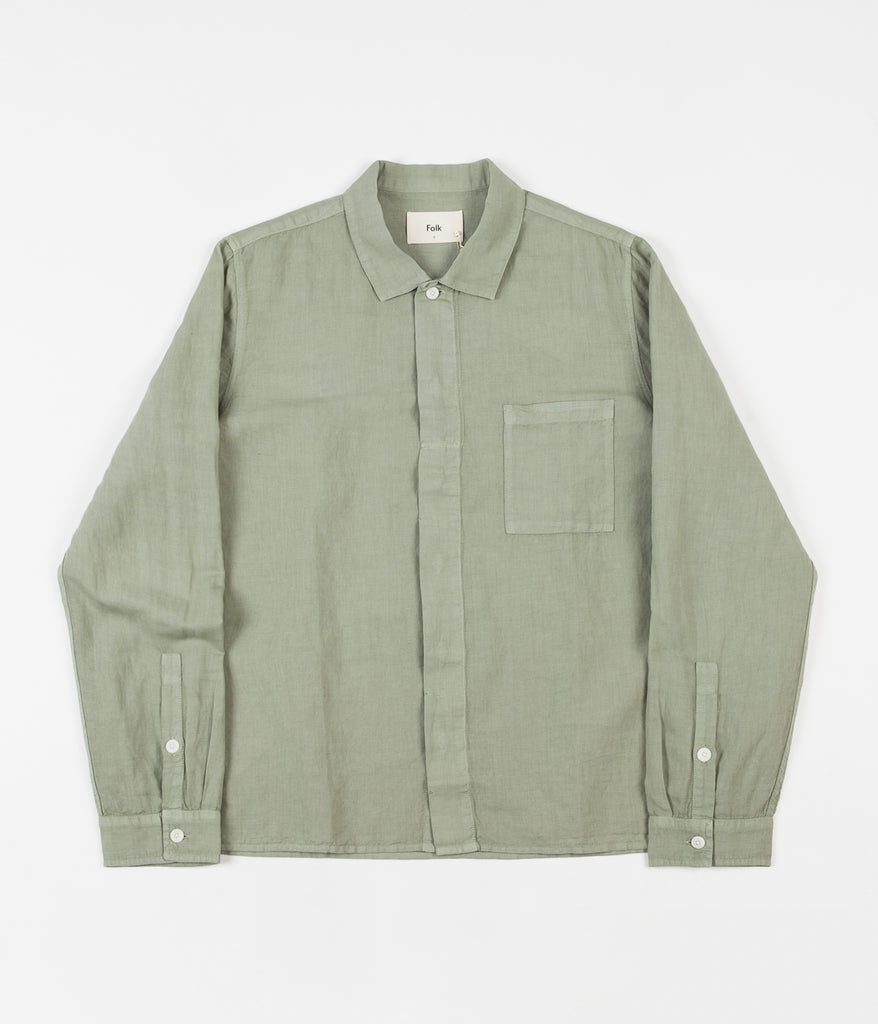 Folk Patch Shirt - Washed Green | Always in Colour