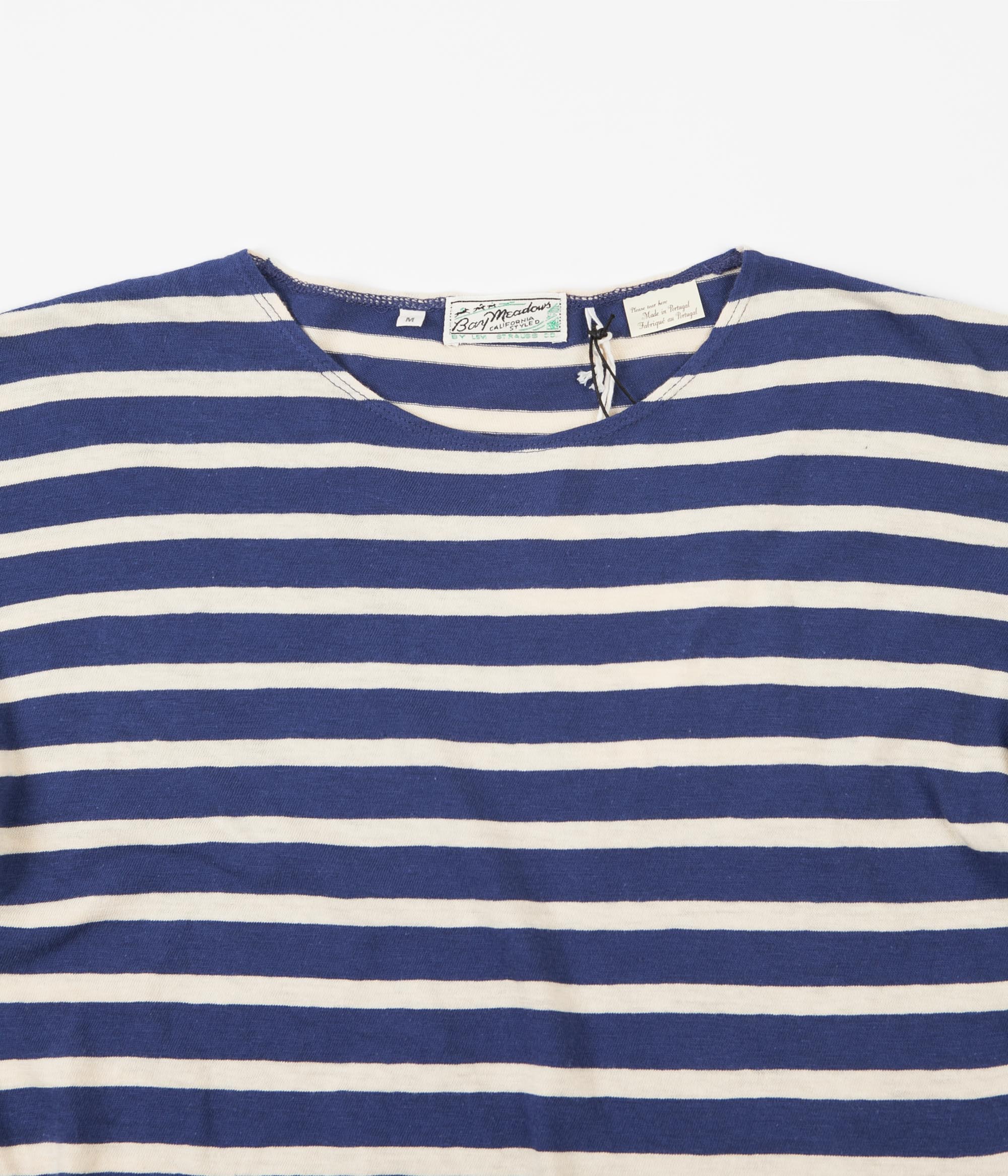 levis blue and white striped shirt