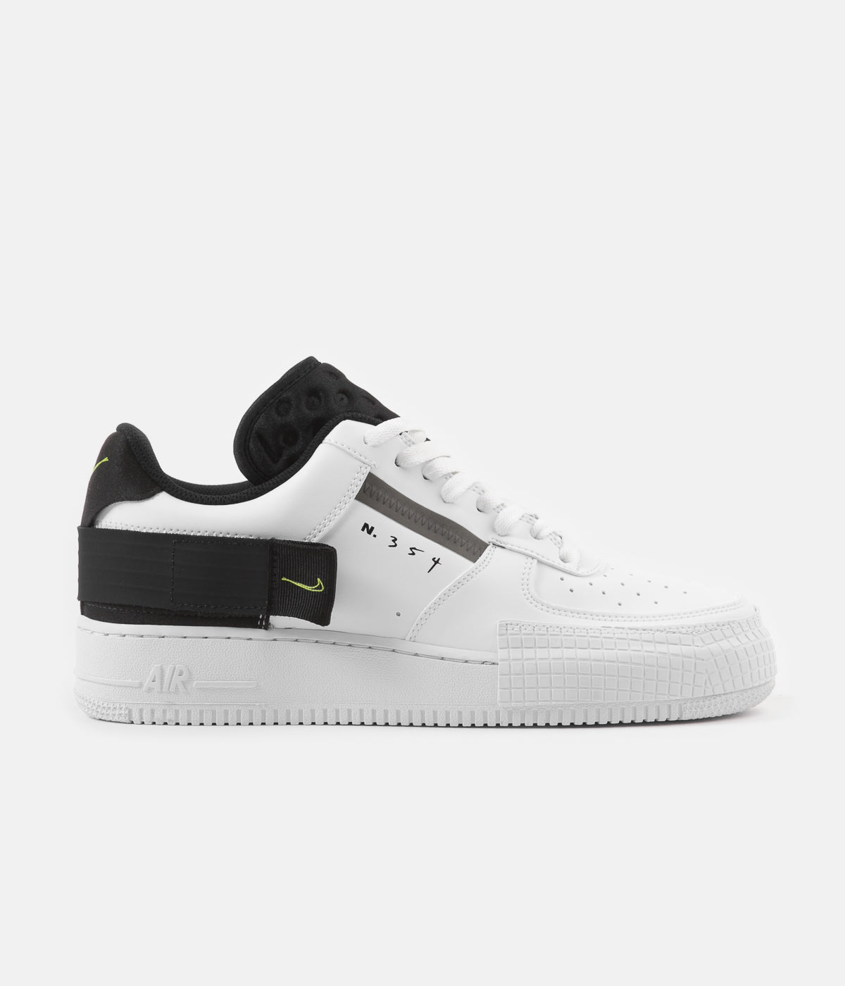 air force 1 black with white writing
