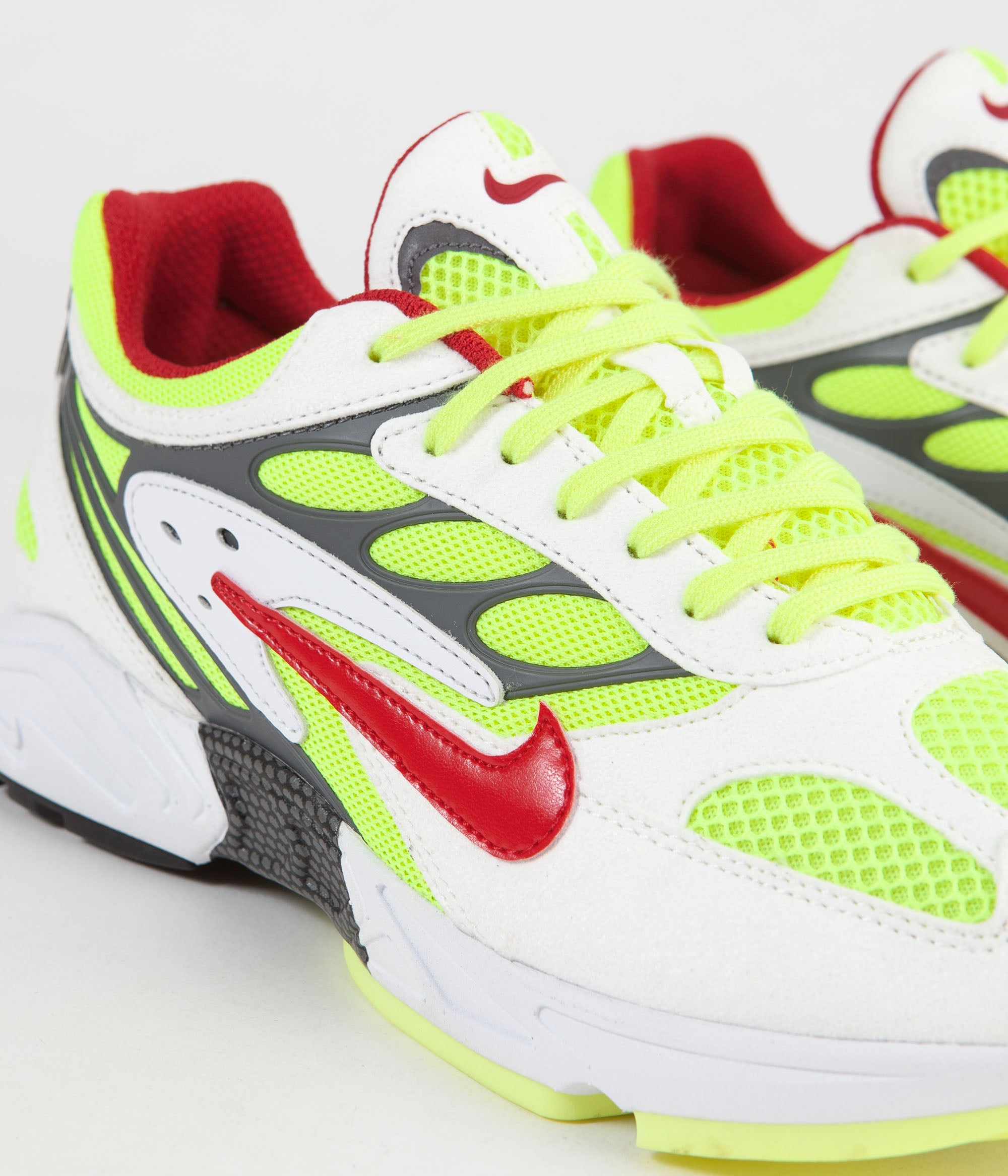 nike air ghost racer white atom red neon yellow