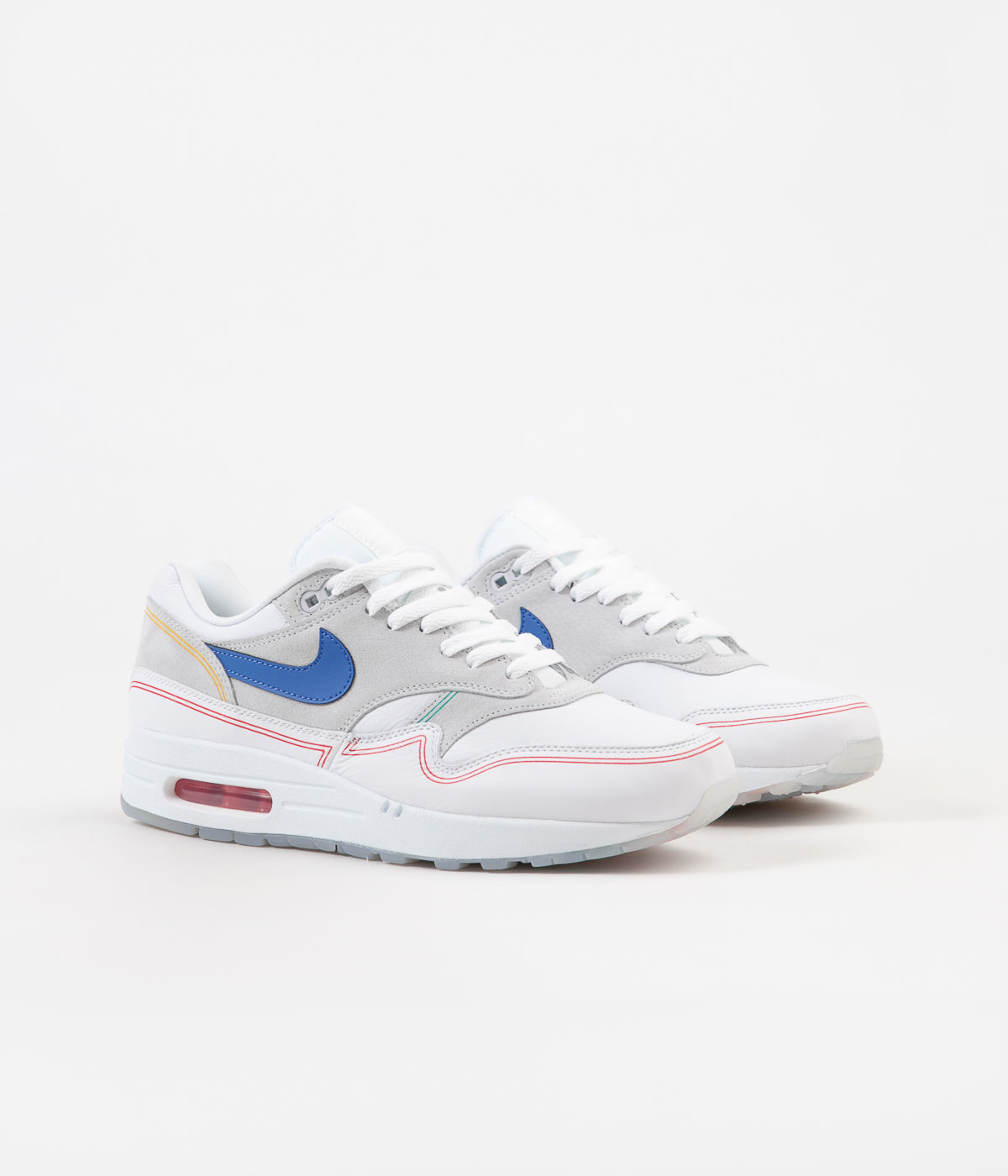 nike air max 1 pure platinum royal blue white