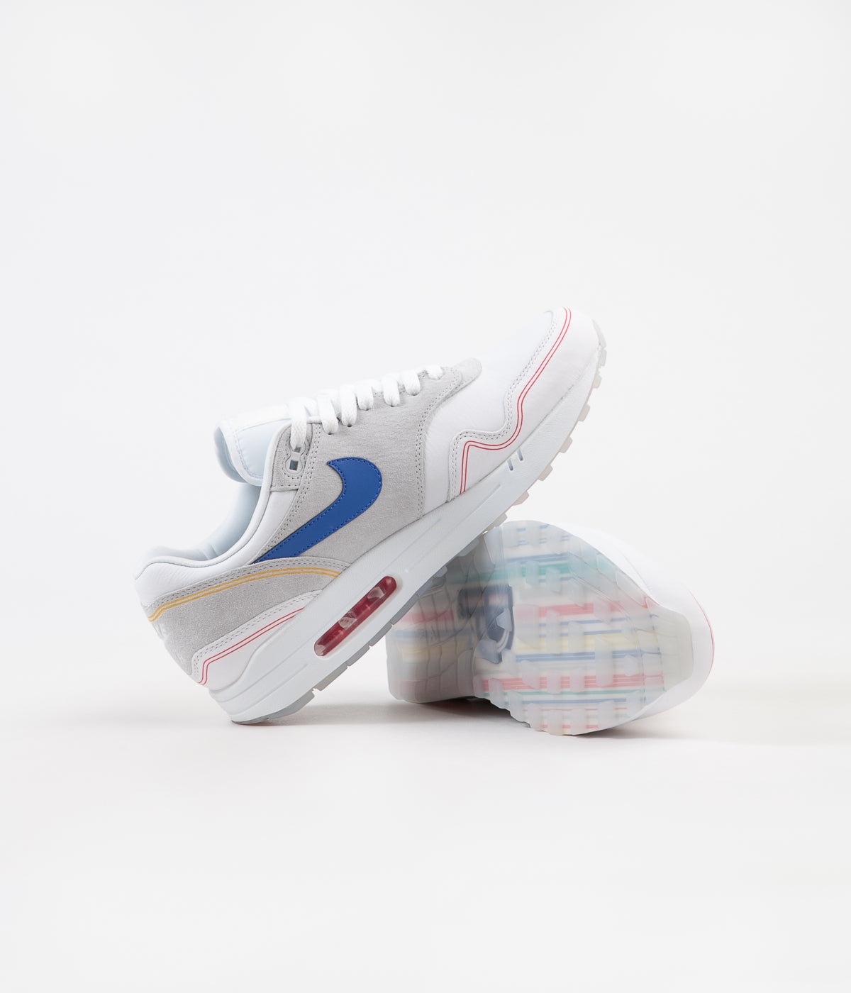 nike air max 1 pure platinum royal blue white