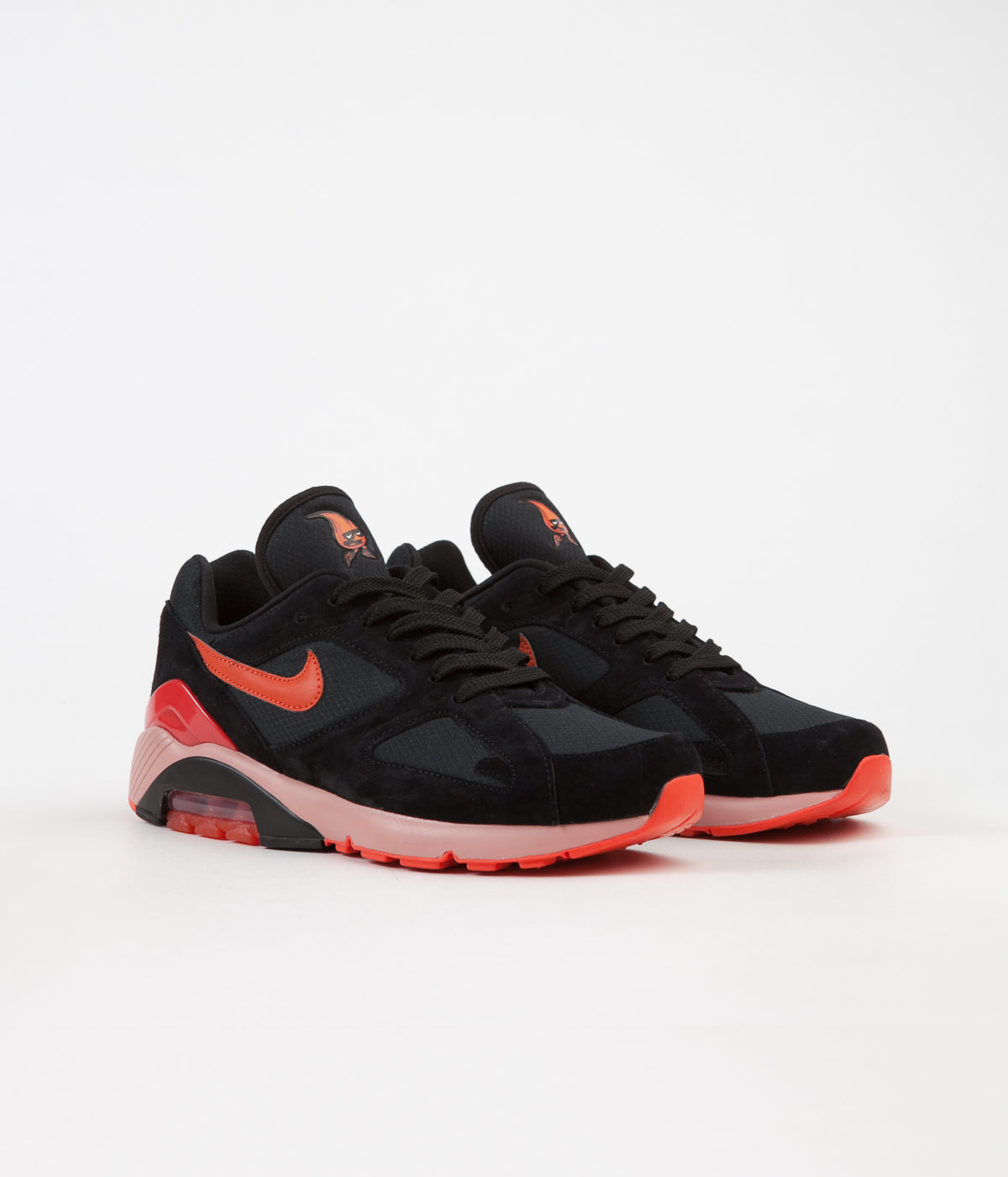 Nike Air Max 180 Shoes Black Team Orange - University Red | Always in Colour