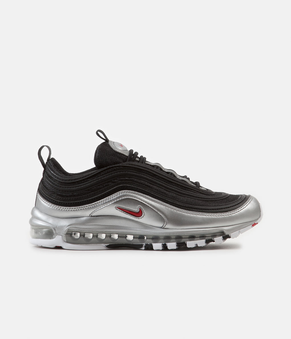 Nike Air Max 97 QS Shoes - Black / Varsity Red - Metallic Silver - Whi ...