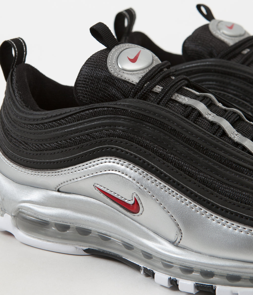 Nike Air Max 97 QS Shoes - Black / Varsity Red - Metallic Silver - Whi ...