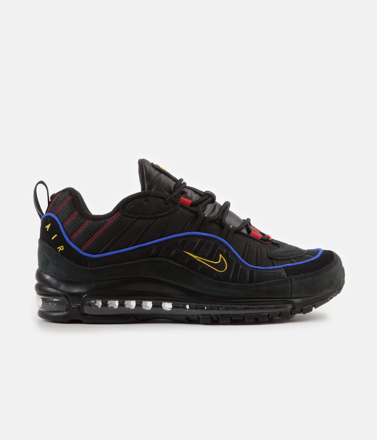 nike air max 98 black amarillo university red