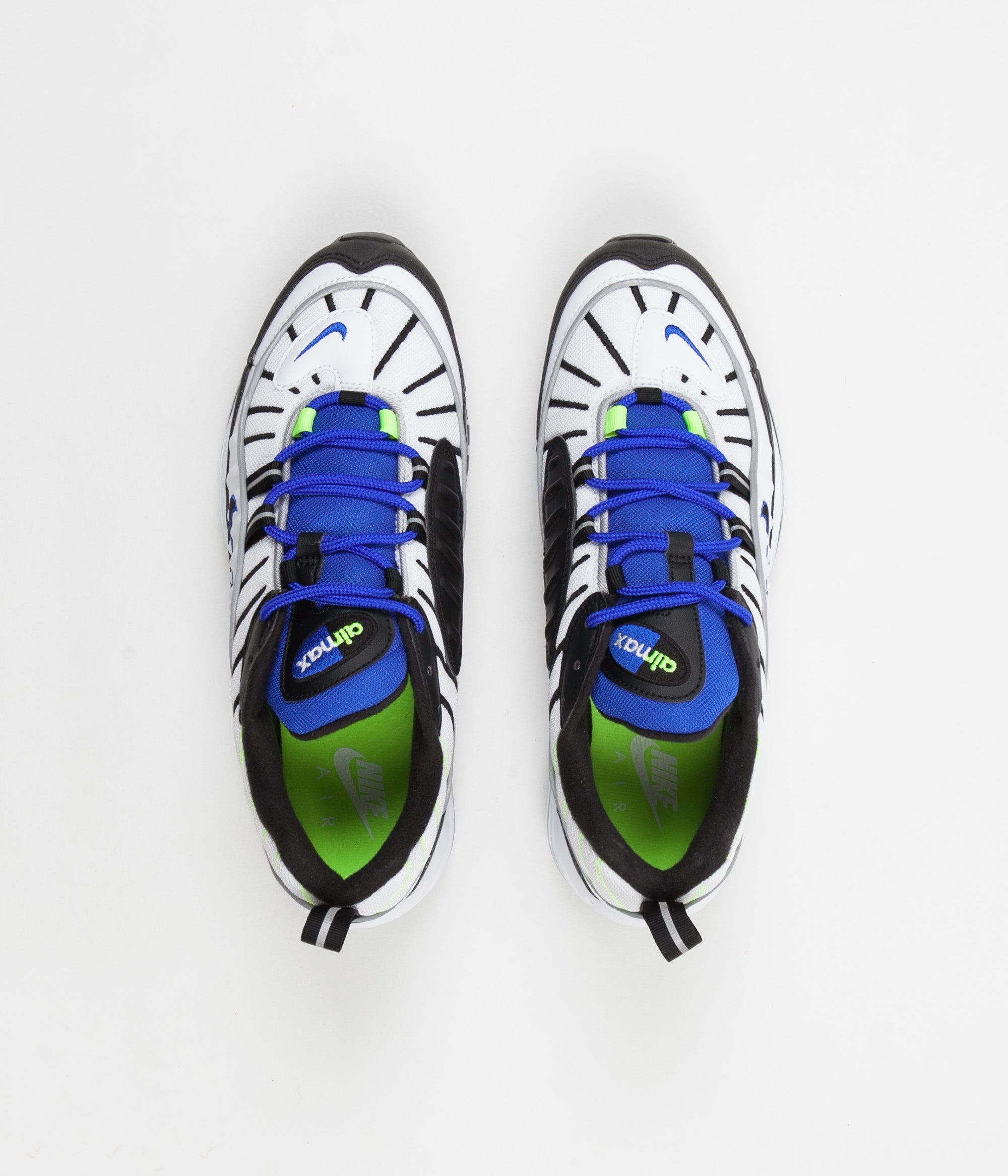 nike air max 98 white/black/racer blue/volt