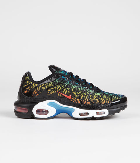 Nike Air Max Plus Shoes - Black / Team Orange - Photo Blue - Tour Yell ...