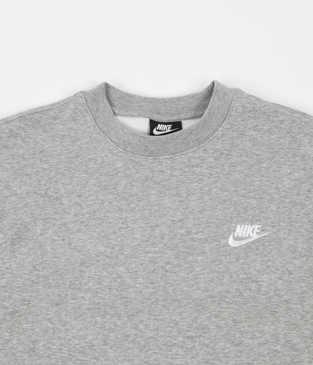 Nike Club Crewneck Sweatshirt - Dark Grey Heather / White | Always in ...